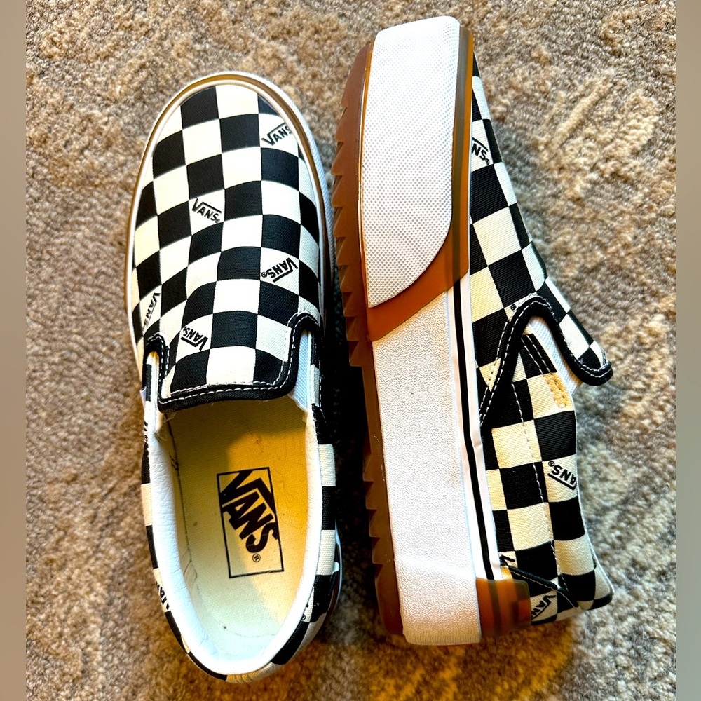 Discontinued Vans Stacked Checkered Slip ons